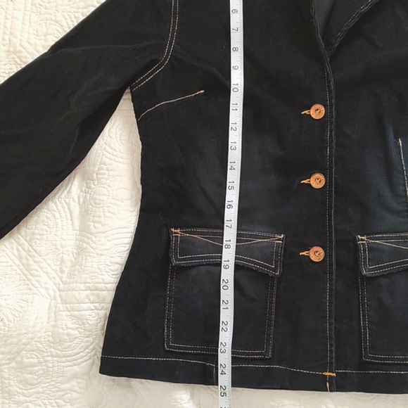 Jeanstar Womens Navy Blue Distressed Corduroy Jean Jacket/Blazer NWT /Size L - Picture 11 of 11